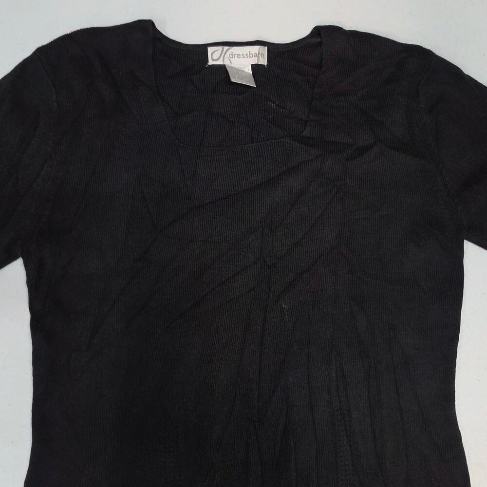Dressbarn black knit short sleeve Sweater Top Size Small